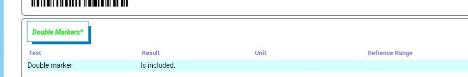 تصویر  جواب آزمایش NT بارداری