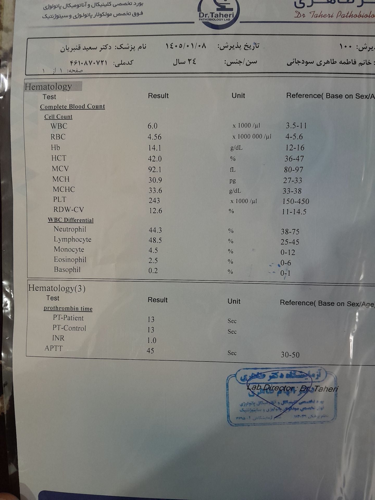 تصویر تفسیر آزمایش 