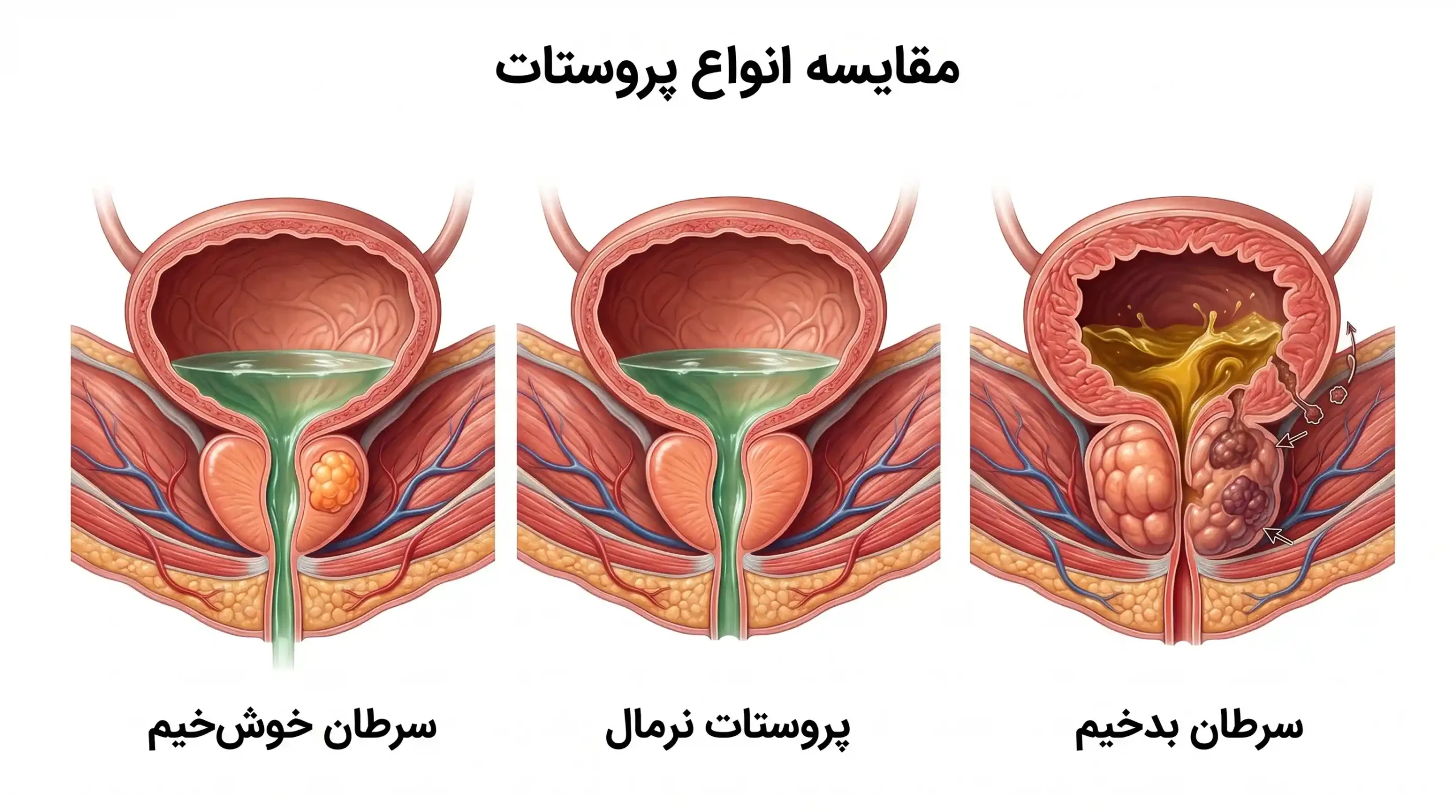 مقایسه انواع سرطان پروستات - باسینا